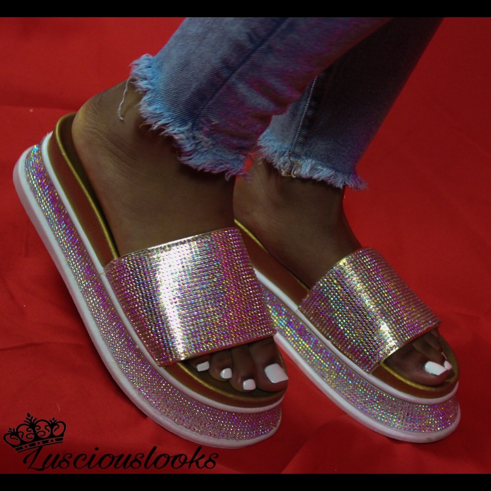 Lavish Platform Slides - Gold